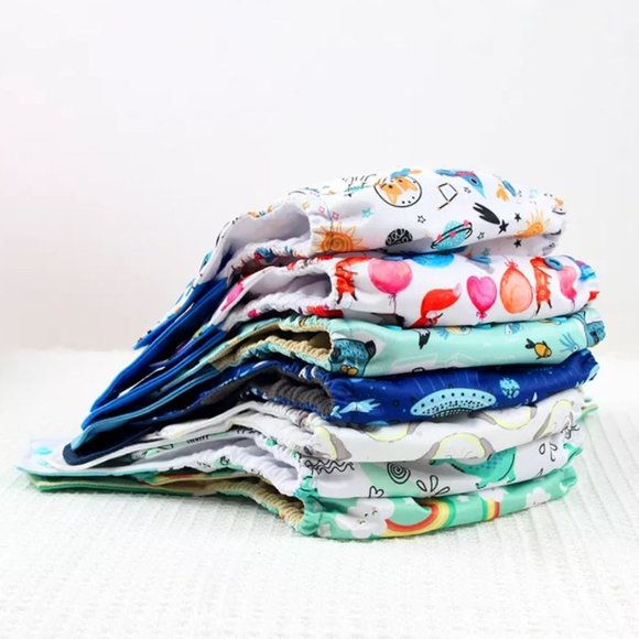 Organic Bamboo Cloth Diapers for babies One Size, Reusable, Washable (5 Piece) - Picture 1 of 8